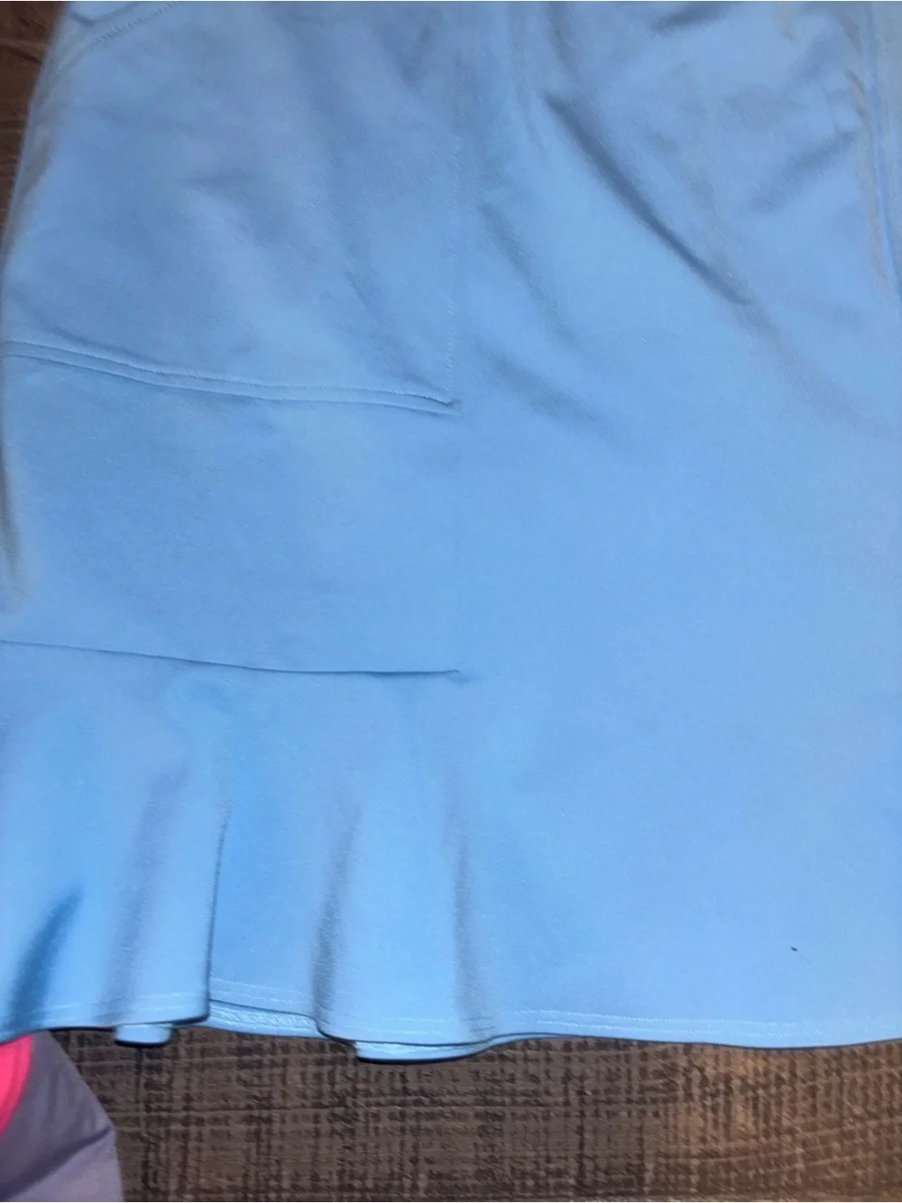 Light Blue Ruffle-Hem Women's Skort